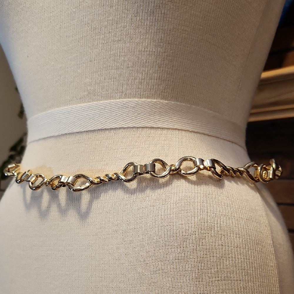 Equestrian Horse Bit Style Gold Silver Metal Chain Belt Preppy